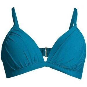 Time And Tru Women's Ruched Padded Swim Bikini Top Lightweight Size XL Blue NWT